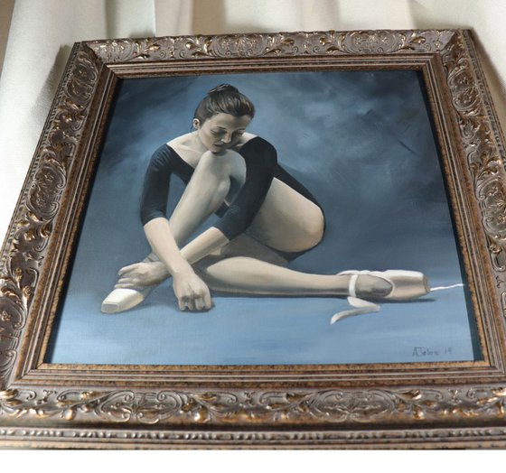 Dancer in Blue. Ballet Painting