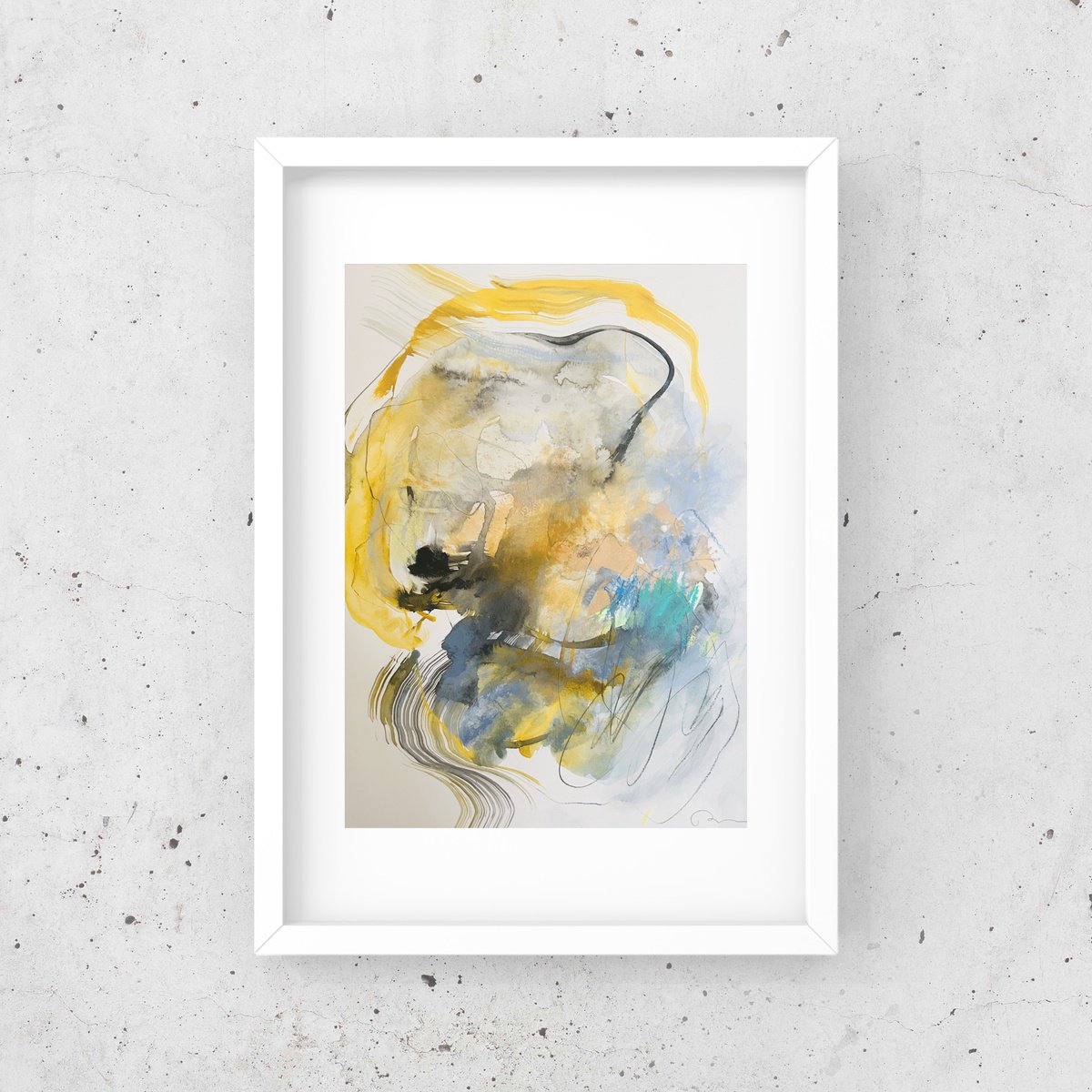 Abstract Drawing By Ryoko Minamitani, 12 X 17", Earth Spirit 8, Original Artwork