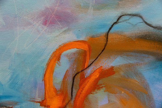 Orange Crush - Original bold abstract on canvas - Ready to hang