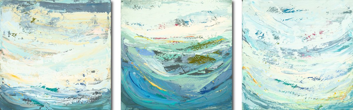 3 Emotional Seascapes By Susana Sancho Beltran, 67 X 20, Artwork For Sale On Artfinder