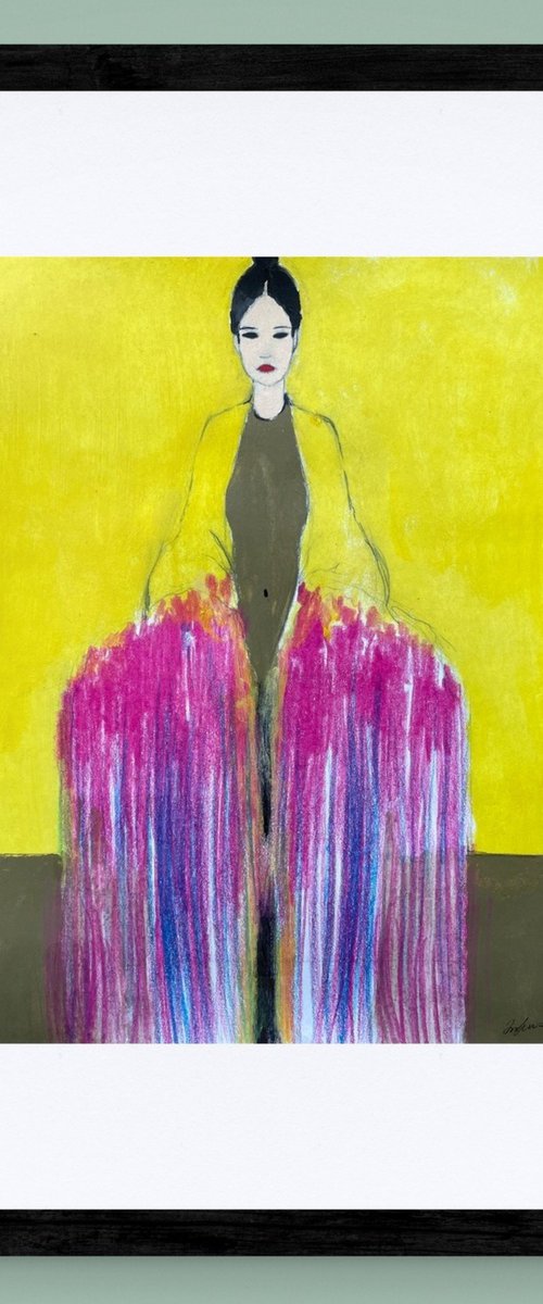 Girl with a Bouquet by Gela MIKAVA
