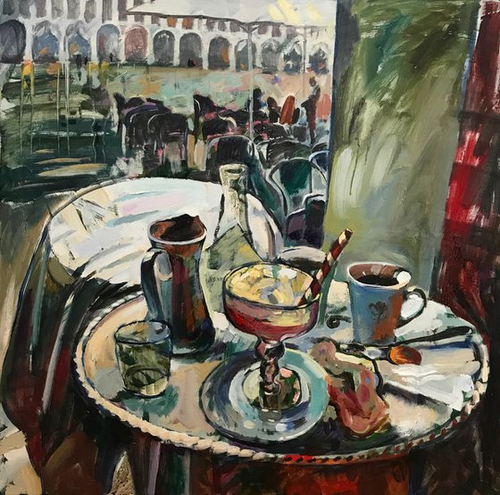 Rain in Venice. Caffè Florian