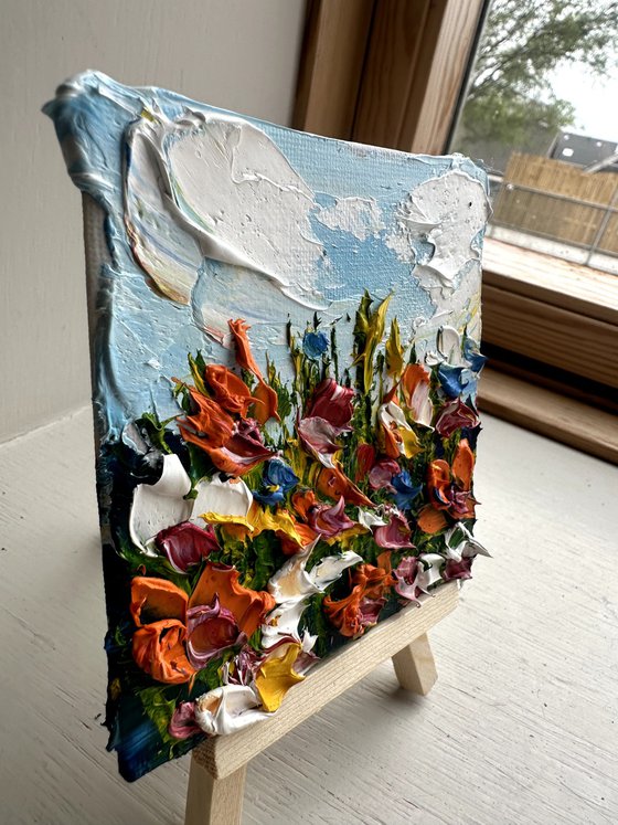 multi-colored flowers