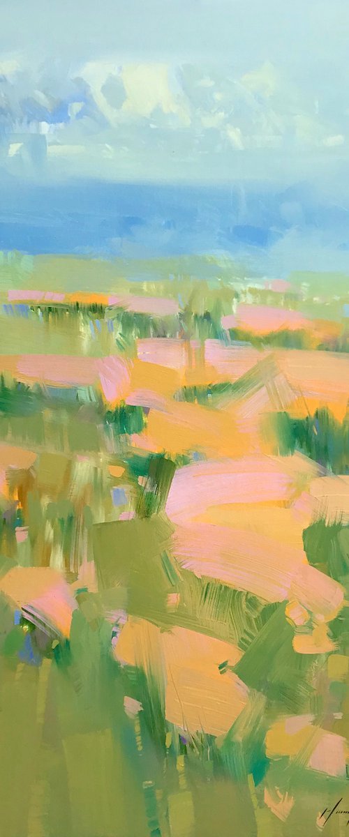 Flowers Valley, Original oil painting, Handmade artwork, One of a kind by Vahe Yeremyan