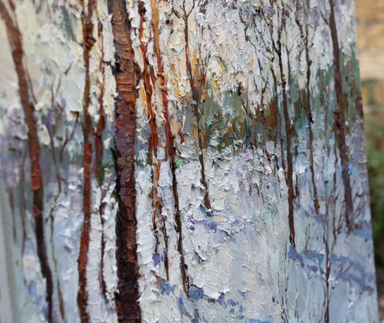 Winter  forest - Original oil painting