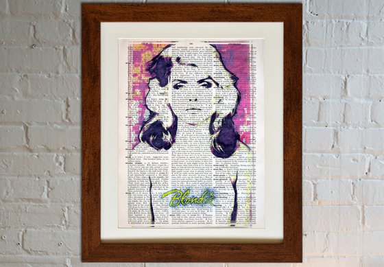 Blondie - Pop Art Collage Art on Real Original Vintage Dictionary Page