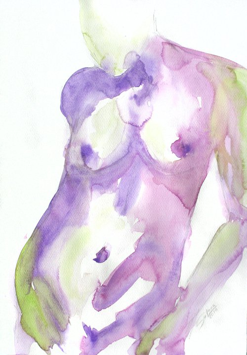Grace I. Series of Nude Bodies Filled with the Scent of Color /  ORIGINAL PAINTING by Salana Art Gallery