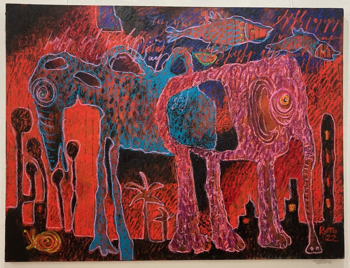 ELEPHANTS 90X120 cm by Koto Javakhyan