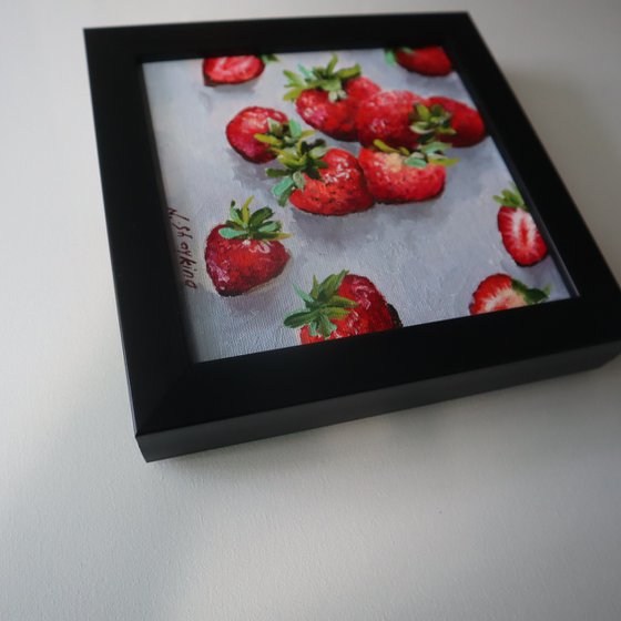 Strawberries painting frame