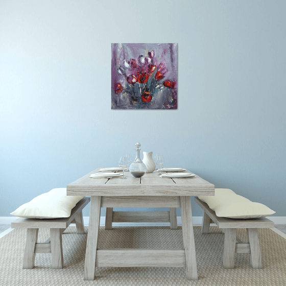 Bouquet in Crimson and Violet