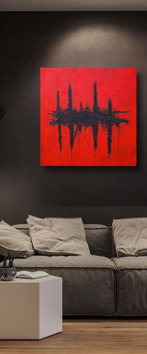 Red Black Abstrakt Acryl by Exclusive Arts