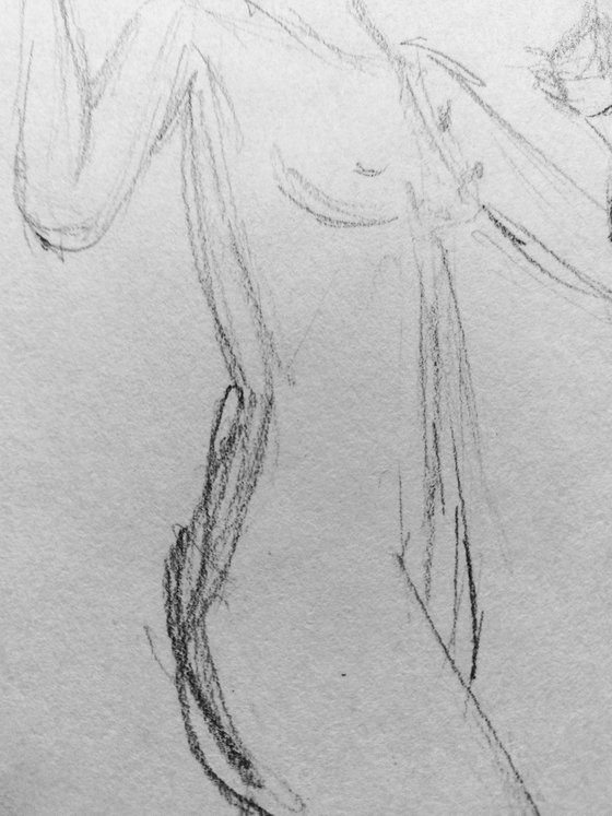 Nude. Original pencil drawing.