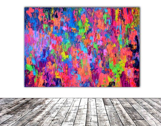 FREE SHIPPING - Small Gypsy Girl - 100x70 cm -  Abstract Painting - Ready to Hang, Hotel, Restaurant, Office Wall Decor, Perfect Gift