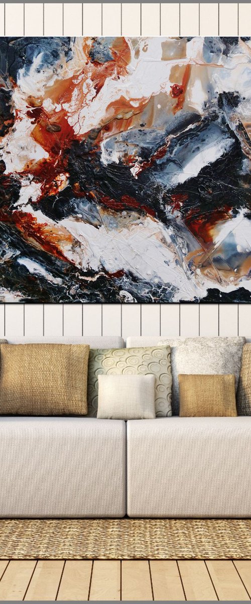 Peppered Oxide 200cm x 120cm Black Oxide Abstract Art by Franko