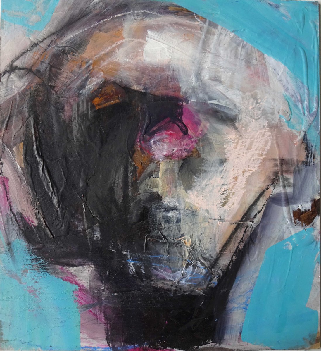 Expressive Portrait Painting By Cynthia Gregorova, 16 X 18, Ramon (The Companiers Set), Original Artwork