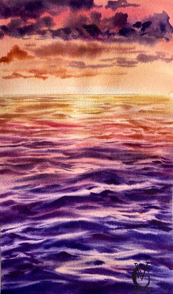 PURPLE SUNSET - triptych