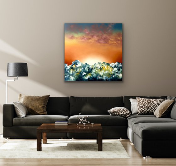 Maker of heaven and earth - Abstract Landscape - 100cm x 100cm