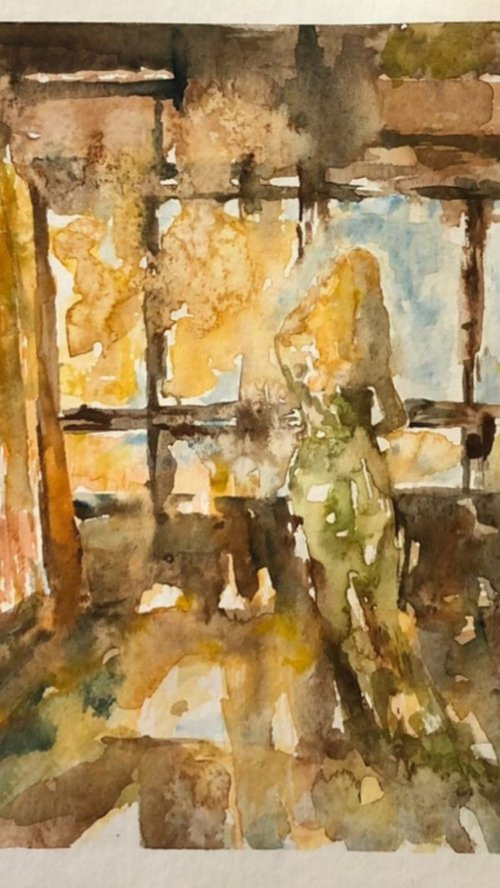 The Artist in the Gallery - 2 by Snezana Djordjevic