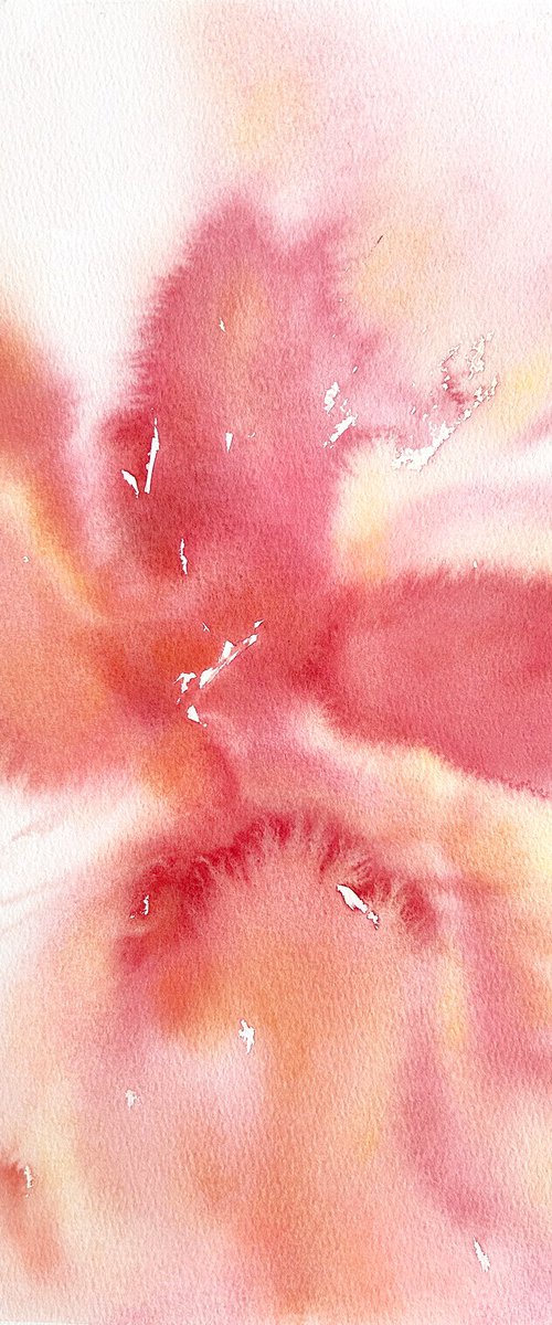 Pink abstract flower by Olga Grigo