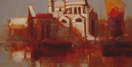 Santa Maria Della Salute Venice Original oil painting  Handmade artwork One of a kind