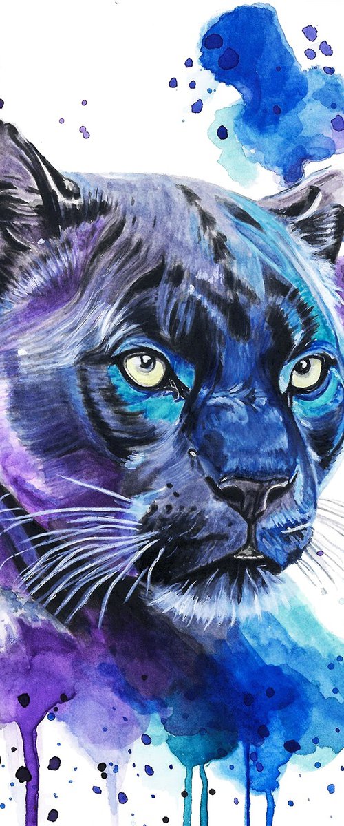 Colourful Jaguar Painting by Sandy Broenimann