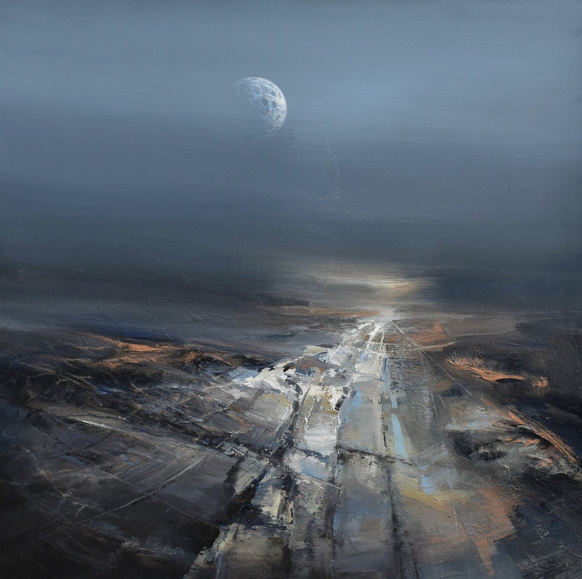 The Ancient Moon By Ivan Grozdanovski, 39 X 39, Artwork For Sale On Artfinder