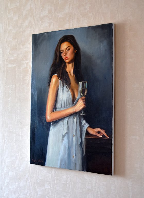 A portrait with wine