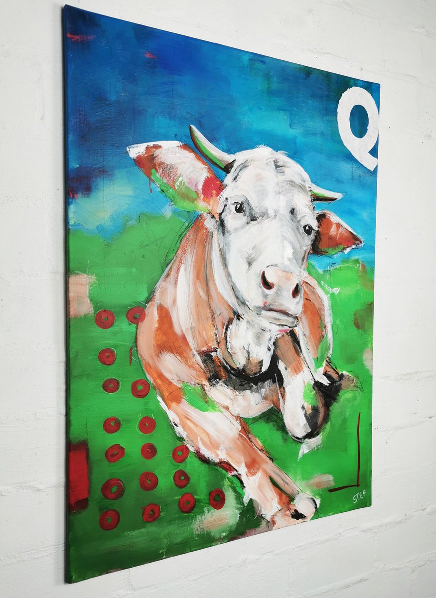 ’Q CODED COW’ - POP ART COW by Stefanie Rogge
