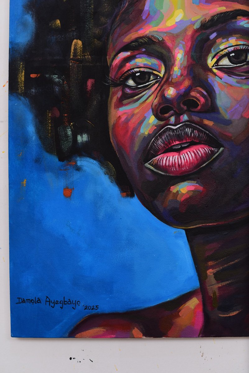 Damola Ayegbayo | Original Acrylic Painting | Vision Of Hope 7 | 74 X 102Cm | Artwork For Sale On Artfinder