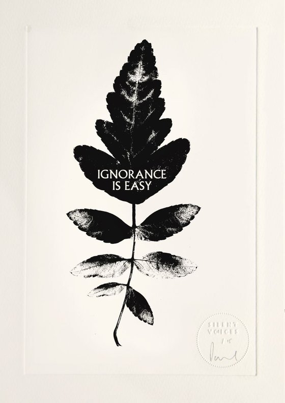 Ignorance Is Easy - limited edition etching
