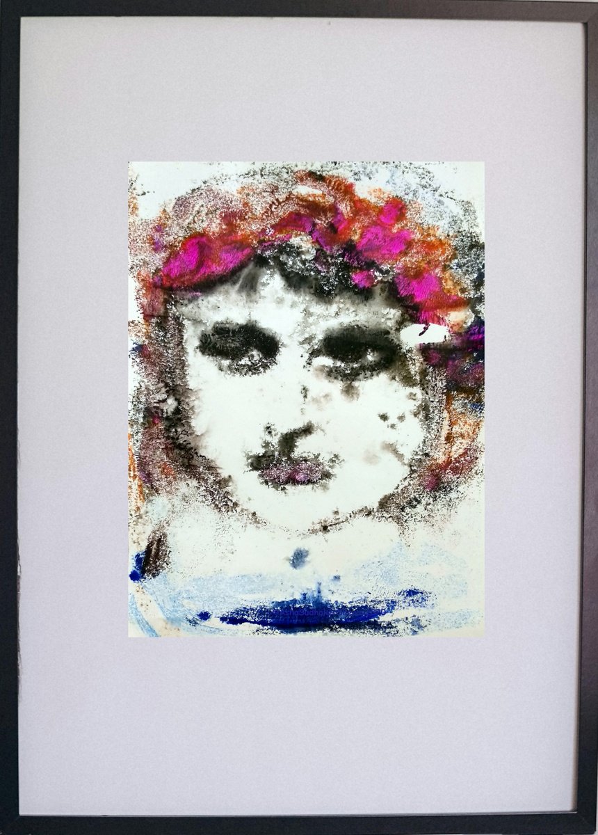 Expressive Portrait Limited Edition Print By Asha Shenoy, 8 X 11, The Face Iii - Portrait, Original Artwork