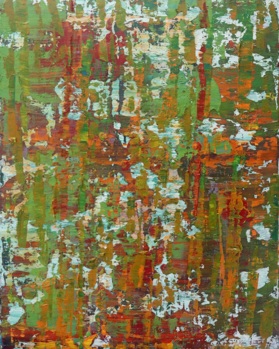 Abstract Oil Painting By Koen Lybaert, 31 X 39", Abstract N°2885, Original Artwork