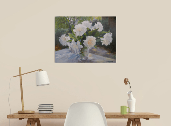 Peonies on the table