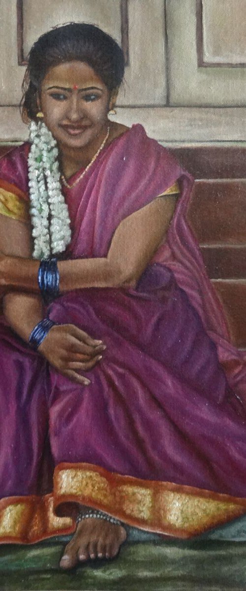 Girl Sitting in the Stairs by Ramya Sadasivam