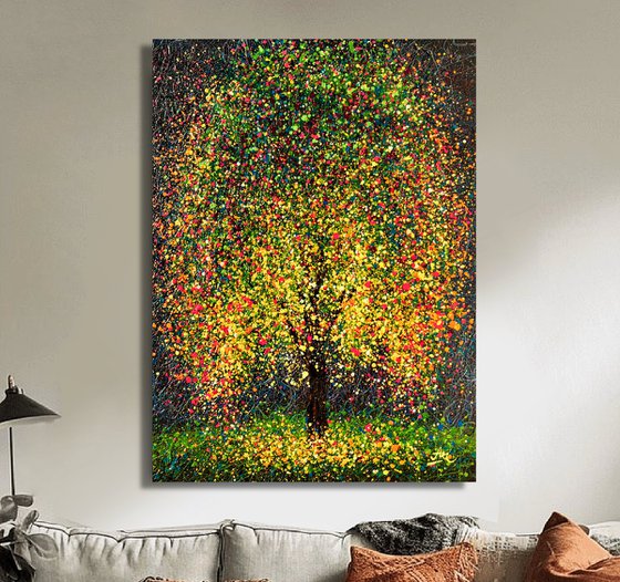Golden Mosaic - Ready to Hang