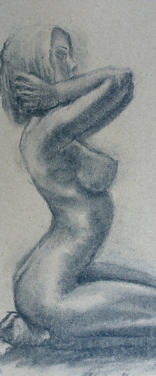 Female Figure 53 Charcoal by Juri Semjonov