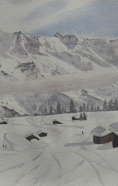 Jungfrau skiing by Shelly Du