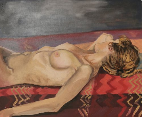 Female nude study. by David Fernandez Giron