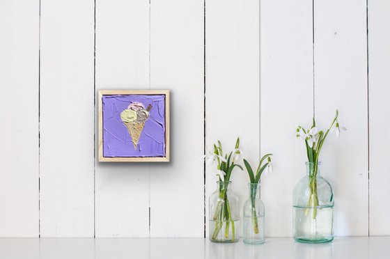 Ice cream on violet (framed)