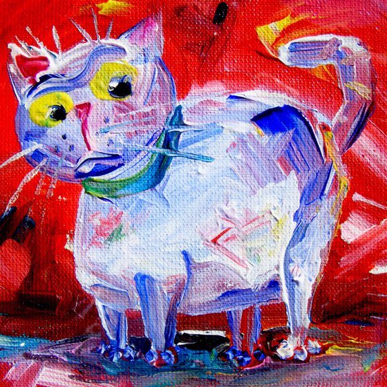 Cat Lovers Art - "Disgruntled Moggy"