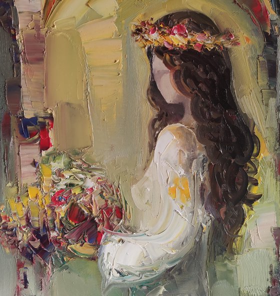 Bride 40x60cm ,oil/canvas, abstract portrait