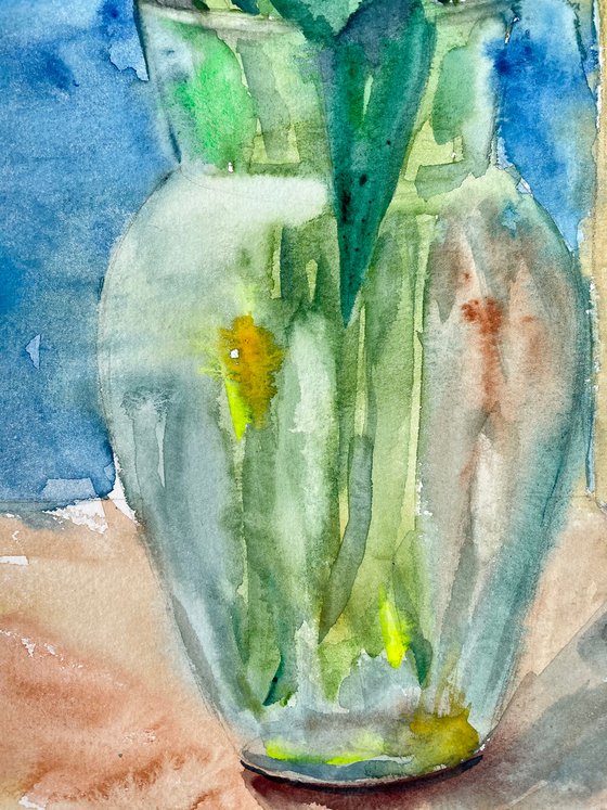 Tulips Original Watercolor Painting, Mothers Day Gift, Boho Colorful Wall Decor