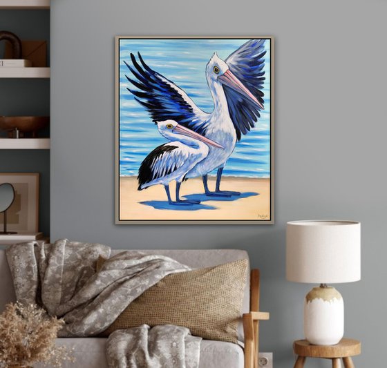 Pelicans at the Beach