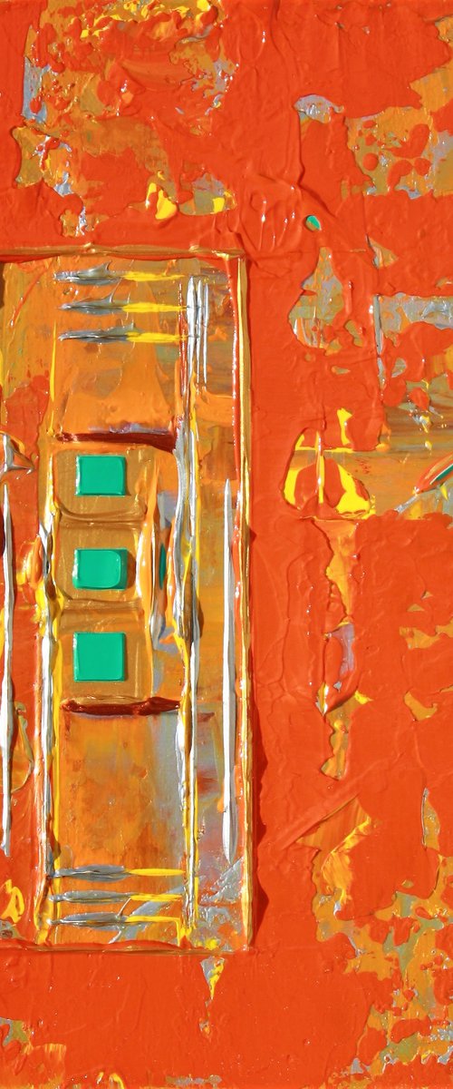 The Three Small Teal Boxes Framed by Robert Lynn