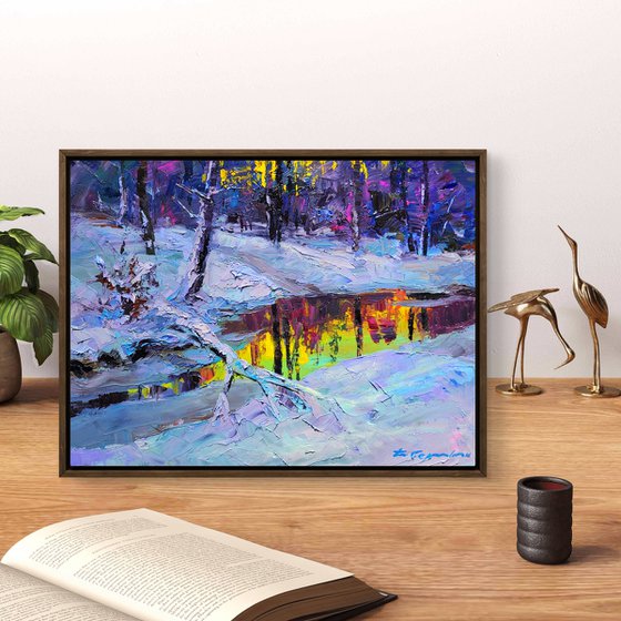 Forest Lake In The Winter Forest