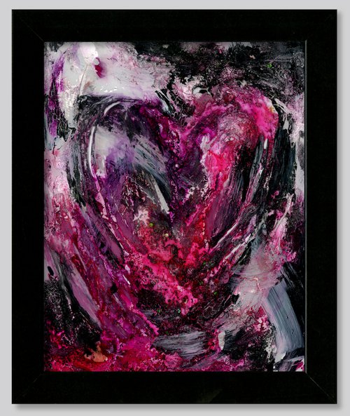 Songs Of The Heart 9 - Framed Mixed Media Abstract Heart painting by Kathy Morton Stanion by Kathy Morton Stanion