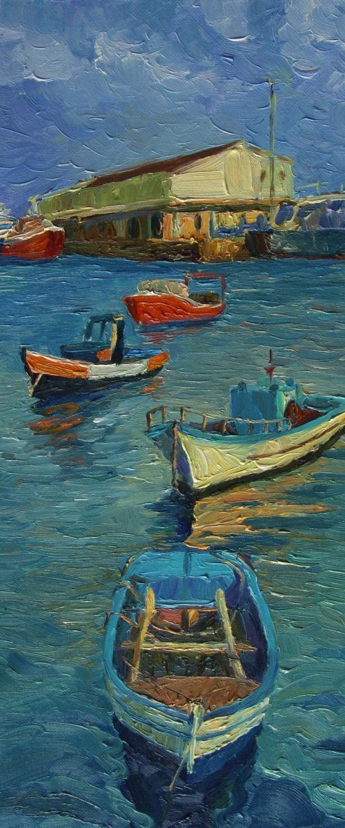 A Small Harbour in Portugal by Ling Strube