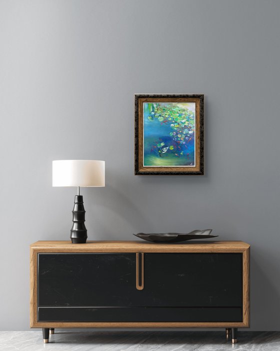 Vibrant pond landscape