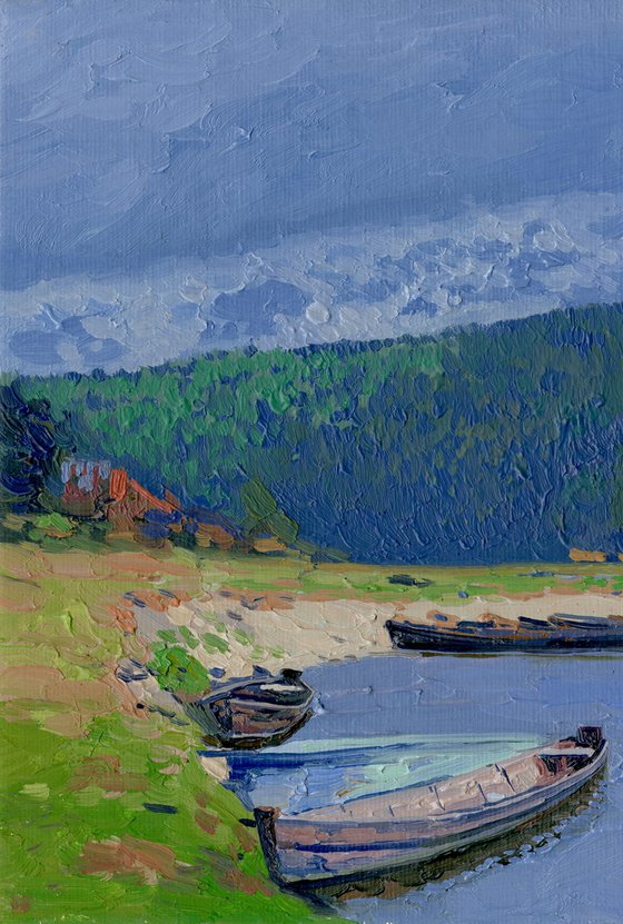 Boats at the Chusovaya River