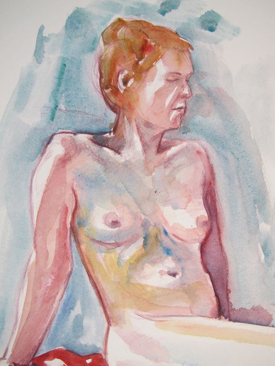 seated female nude